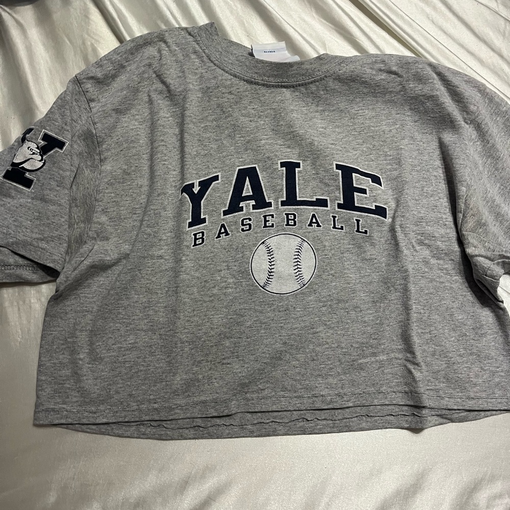 vintage champion yale baseball crop tee